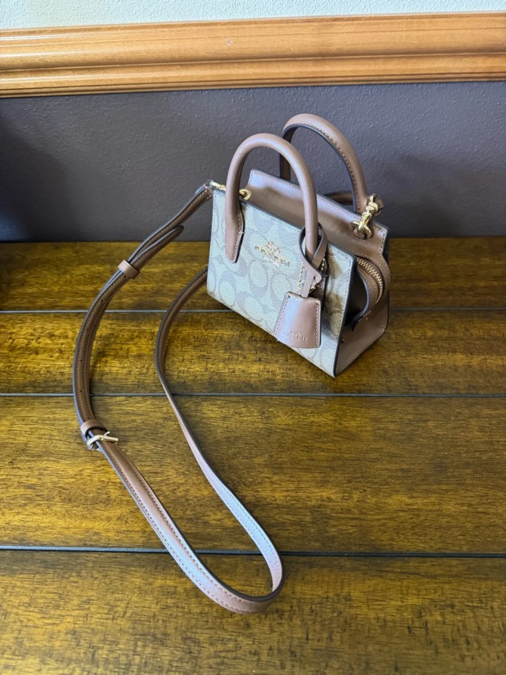 ✨NWOT Coach Andrea Mini Carryall – Signature Canvas Crossbody ✨ - Picture 4 of 11